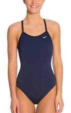 Nike L125515 Solid Poly Training Lingerie Tank Women One Piece Swimsuit Size 14