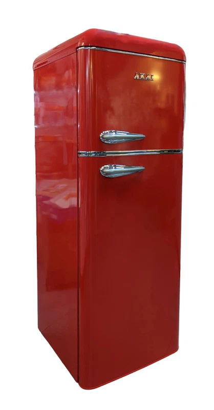 Frigorifero Vintage Colorato AKAI ROSSO 240 L Frigo Freezer Retrò Anni 60 147 cm, fotografia 4 di 12