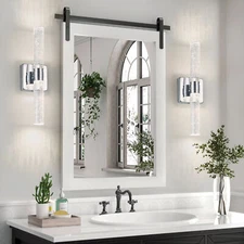 2 Pack LED Crystal Wall Light Bar for Bedroom Sconce Fixture Indoor Outdoor IP68