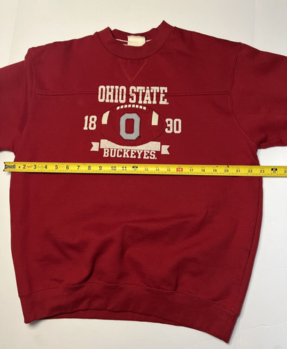 ESPN Ohio State Buckeyes Football Sweatshirt Mens Size Med Red Pullover EUC - Picture 3 of 7