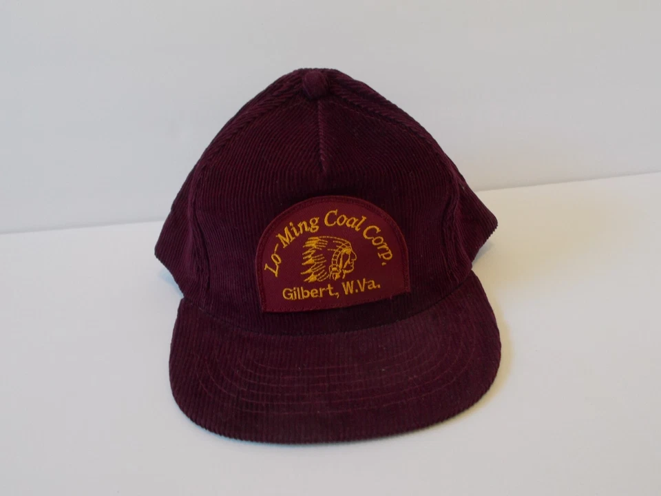 De Colección Parche Minería de Carbón Pana Snapback Sombrero Gorra Lo-Ming Coal Co. Borgoña Foto 2 de 4