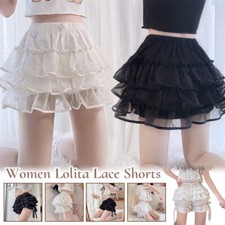 Women Vintage Lace Ruffle Pumpkin Bloomers Pettipants Cute Maid Shorts Pants