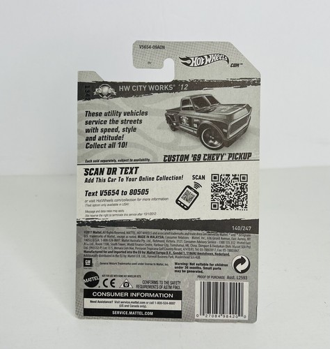 Hot Wheels HW City Works Walmart Exclusive Custom 69 Chevy Pickup Blue - Picture 6 of 6