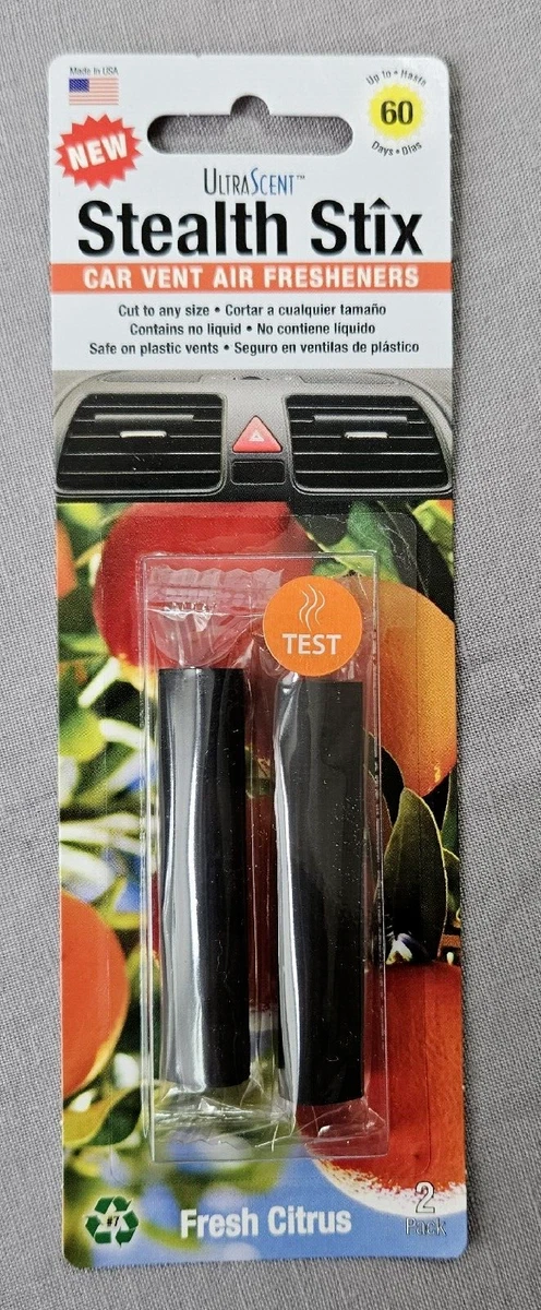 Stealth Stix, Car Air Freshener, Long Lasting Vent Clip Freshener, Fresh Citrus Scent (2 per pack)