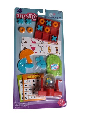 My Life As - Game Night Doll Play Set Tic Tac Toe Bingo Playing Cards NEW