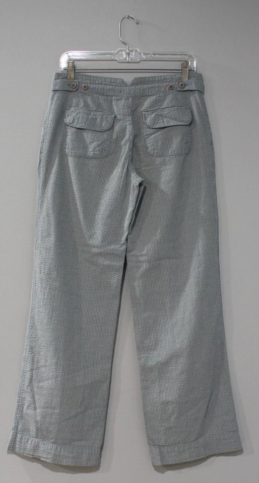 Calça LUX Urban Outfitters Feminina 7 Azul Cinza Listrada Bolsa de Papel Perna Larga Vintage - Imagem 2 de 4