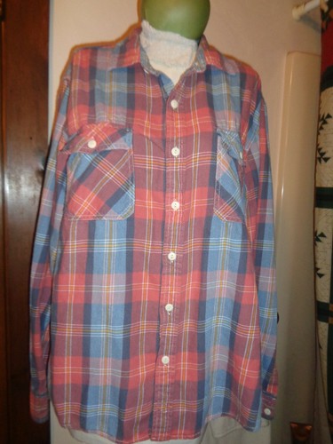 arizona jeans plaid flannel shirt size 