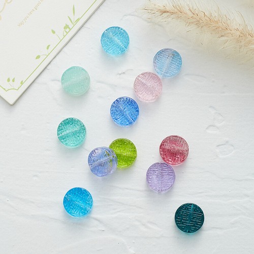 5pcs 14mm Flat Rondelle Carved Handmade Lampwork Crystal Glass Beads DIY Making - Picture 4 of 8
