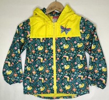   Size 4-5  LILY  DAN Girls Colorful Hooded Rain Coat With Lining  Pockets