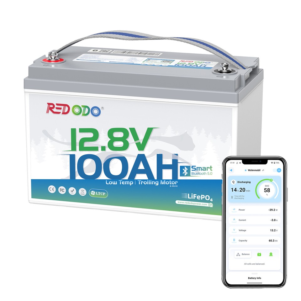 Redodo 12V 100Ah 200Ah 300Ah Lithium Battery LiFePO4 for RV Trolling ...