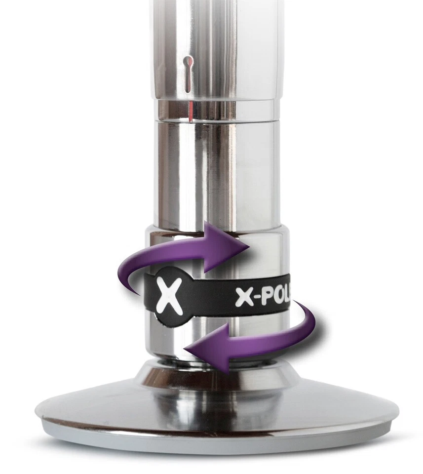 XPole X-PERT Pro 40mm PX Spinning Static Dance Exercise X Pole Set Chrome New - Image 3 of 4