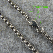 New 25.59" Pure Titanium Anti-allergy Necklace 3mm Width O Shaped Chains forGift