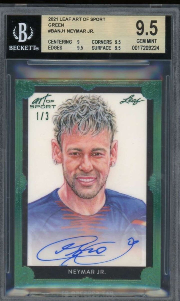 Neymar Jr. 2021-22 Leaf Art Of Sport Green Autograph (#d 1/3