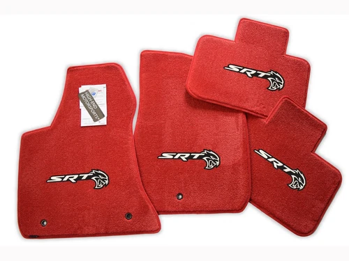 NEW! Dodge Charger SRT Hellcat Red Floor Mats 4PC 4 Logos Premium 32oz UpGrade