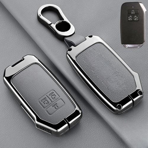 Zinc Alloy Leather Car Key Case Cover Holder For Kia EX SX Carnival MPV 2019+ - Picture 7 of 21