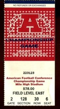 AFC Championship - 1998 Denver Broncos John Elway New York Jets Football Ticket