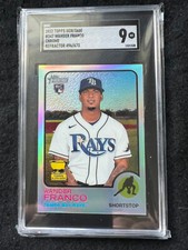 2022 Topps Heritage Chrome Refractor 496/673 RC Wander Franco #347 SGC 9 Rays⚾️