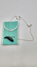 Tiffany & Co FRANK GEHRY Black Wood Fish Pendant & Sterling Silver Necklace
