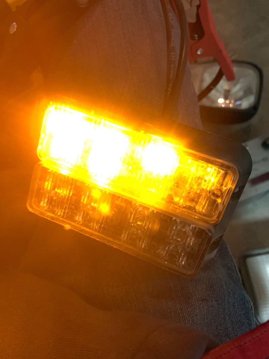 Code 3 LED X Series Double Head Amber Flashing Emergency Lights | eBay