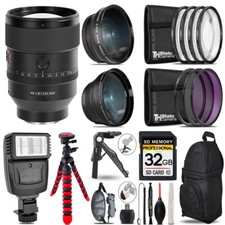 Sony FE 135mm f/1.8 GM Lens -3 Lens Kit  Flash  Tripod - 32GB Kit