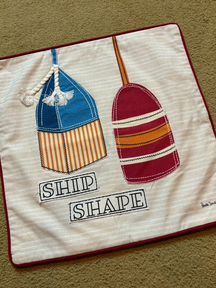 NUEVO C&F Hogar Parche Funda Almohada Falsa Vela Navegación Náutica Forma Barco 18x18 Foto 4 de 4