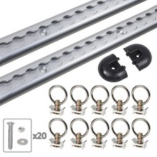 Kit 2x L binario ancoraggio binario punto di ancoraggio binario rimorchio caravan carico e anelli NUOVO
