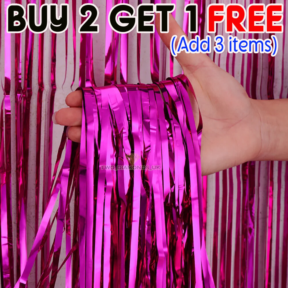2M3M FOIL FRINGE TINSEL SHIMMER CURTAIN DOOR WEDDING BIRTHDAY PARTY