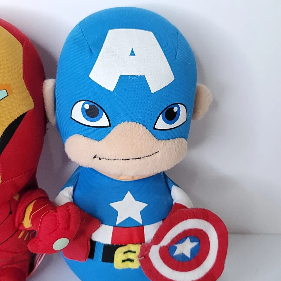 Lot of 2 Marvel Super Hero Plush Iron Man Captain America Stuffed Animal 8" - Image 3 of 4