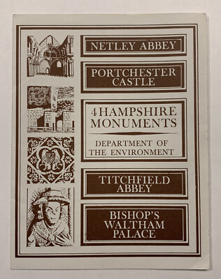 BROCHURE: 1966 - 4 HAMPSHIRE MONUMENTS - Dept of the Environment - London UK