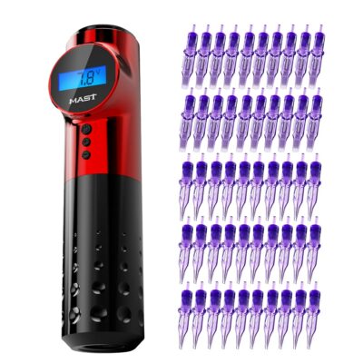 Mast Archer Wireless Tattoo Machine Permanent Makeup Rotary Pen 50 Needles Kit