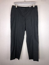 NWT Dressbarn Women  s Dress Pants Striped Stretch Navy Blue Career 12P Petite