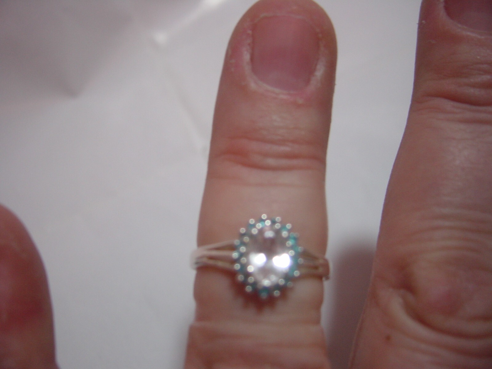 Vintage Solid Silver Ring Superb white sapphire &… - image 12