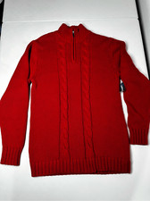 NWT Old Navy Kids Cotton Cable Knit 1/4 Zip Red Sweater Size XL 14-16