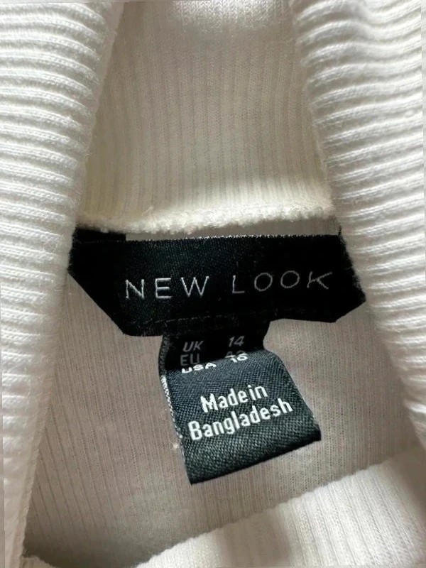 New Look UK14 cream Ribbed Turtleneck Top Minimalist Scandi B3/0147 image 2