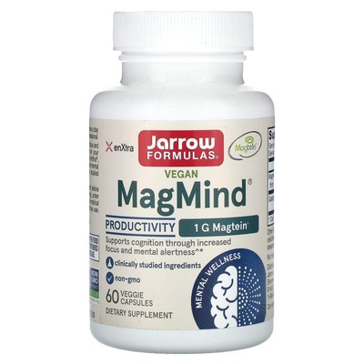 Jarrow Formulas, Vegan MagMind, Productivity, 60 Veggie Kapseln