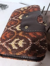 VTG 1970s Brynkir  Woolen Mills Pure  Embroidered Wristlet/Wallet/Change Purse