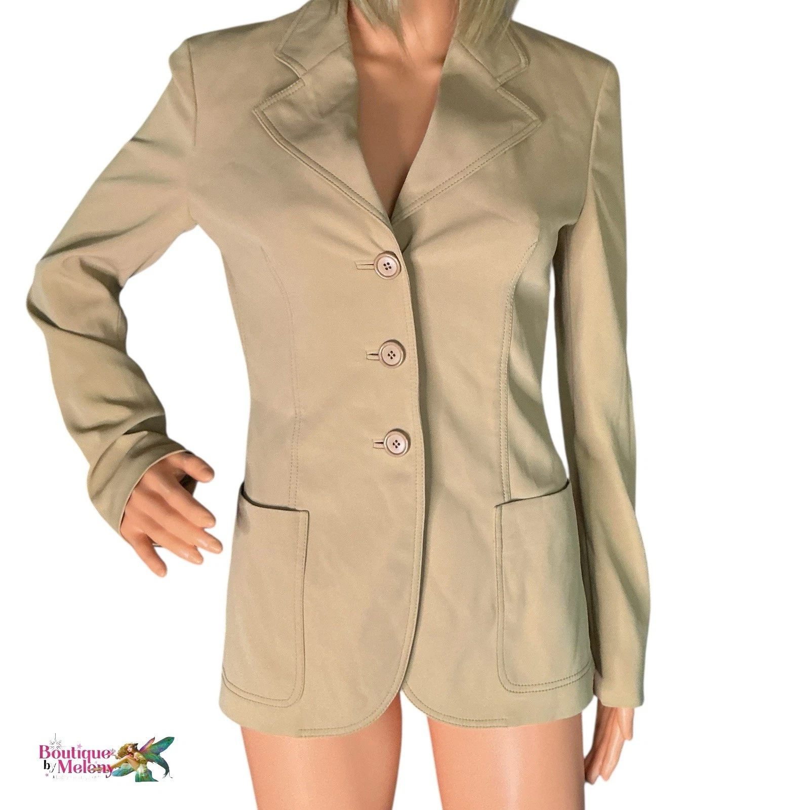 Giacca blazer monopetto Prada nylon marrone donna taglia 8 EU 40 Made in Italy