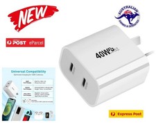 5V DUAL USB-C  TYPE C I PHONE 240V WALL HOME CHARGER POWER ADAPTOR PLUG SAMSUNG