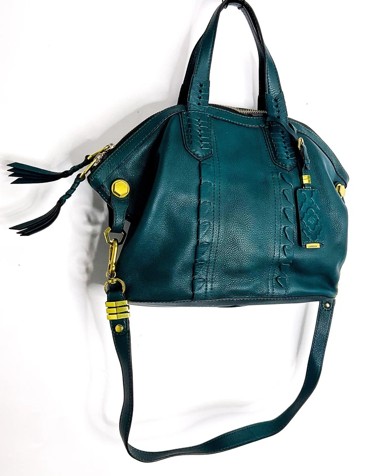 Bolso Cartera OrYANY Trina Cuero Italiano Azul Foto 2 de 4