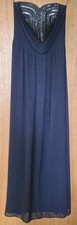 Little Mistress Hand Embellished Navy Maxi Dress UK 12 Formal Occasion