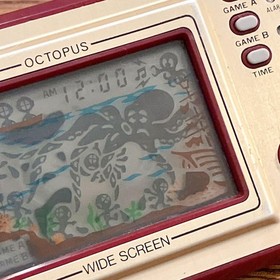 Nintendo Game & Watch Octopus Wide Screen OC-22 Made in Japan Working Tested