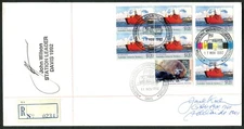 AAT - 1992 Registered Cover 'DAVIS STATION' Signed by Station Leader [A8429]