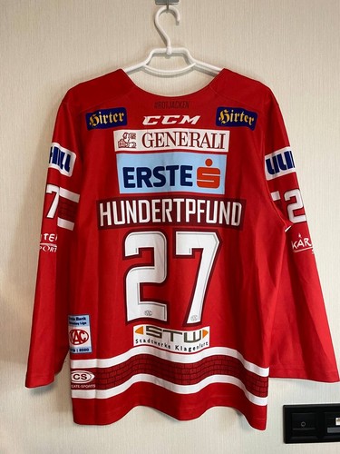 EC KAC Klagenfurt 2019/20 #27 Thomas Hundertpfund Ice Hockey Jersey sz S RARE