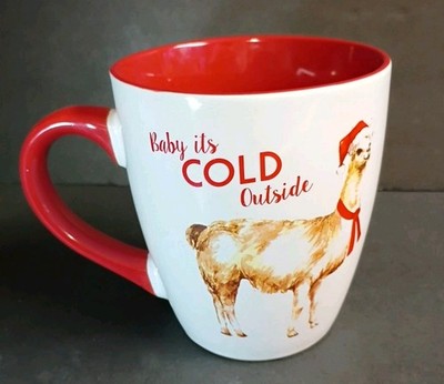 Llama Christmas Holiday Mug, Baby its cold outside