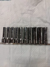 MAC TOOLS 1/2" DRIVE DEEP METRIC SOCKET SET,6 POINT 10MM-19MM, SVDGM106BR