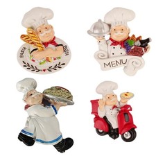 3D Resin Chef Fridge Magnet Italian French Chef Figurine Refrigerator Magnets
