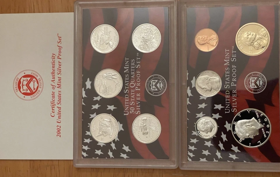 2002 US Mint Silver Proof Set with COA OGP + 2002 U.S. Mint Proof Set OGP COA - Image 2 of 3