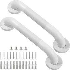 Rackickyer Shower Grab Bar, 2 Pack 12 Inch White Bathroom Grab Bar, 1.25" Dia...