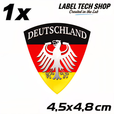 Deutschland Emblem Aufkleber 4,5 x 4,8 cm   Germany Adler Wappen Sticker (114)