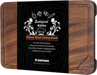 Walnut Wood Cutting Board with Juice Groove for Kitchen Countertop, Tick America